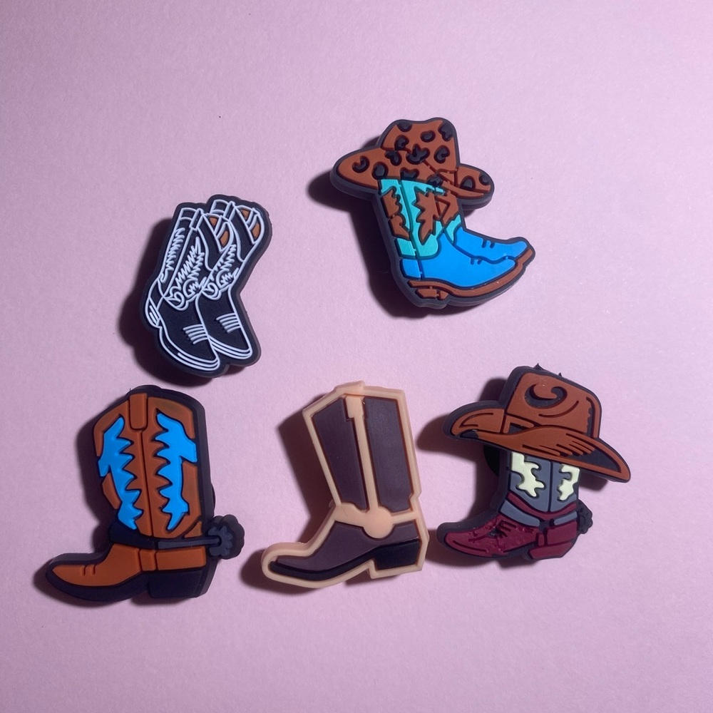 New Set of Jibbitz- Western / Boots Themed Made for CROCS- OS- NWOT